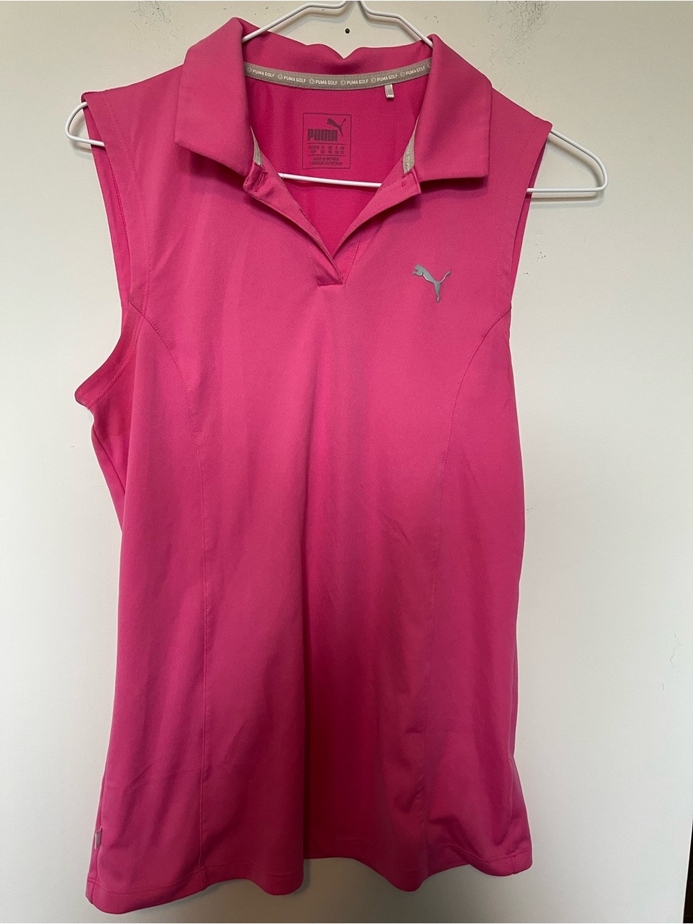 Puma Women's Sleeveless Polo Tank - Bright Pink